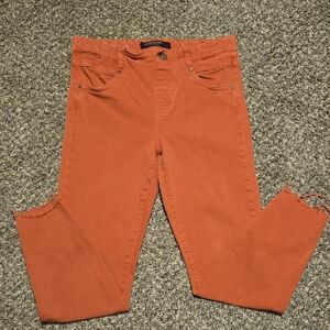 Liverpool Women's Burnt Orange Pull On Skinny Jeans With Raw Hem